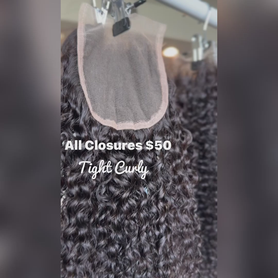 Brazilian Tight Curly lace 4x4  Closure